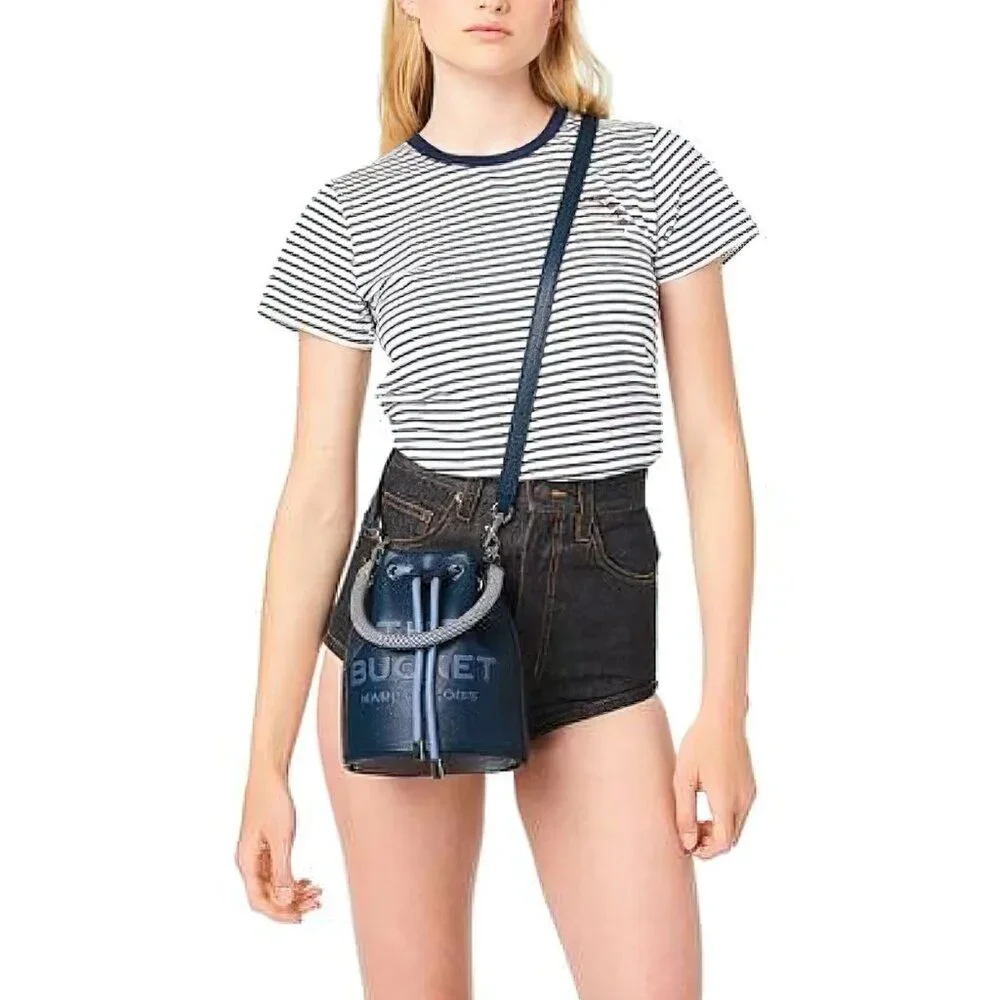 Marc Jacobs Women's The Bucket Leather Bucket Crossbody Bag Blue Sea OS